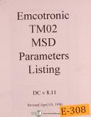 Emcotronic-Emcotronic TM-2 MSD Parameters Listing DCv 8.00 Manual 1996-DCv 8.00-MSD-TM-2-01